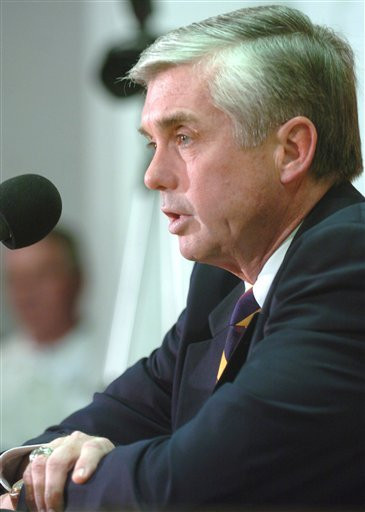 Kevin White informs the media of the University's decision to not retain Tyrone Willingham as the head football coach.