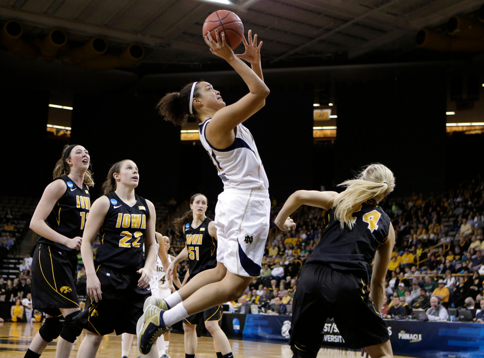 Senior guard Kayla McBride was named to the 2013 NCAA Norfolk Regional All-Tournament Team after helping Notre Dame to its third consecutive regional title, capped by an 18-point, seven-assist performance in the Norfolk Regional final win over Duke.