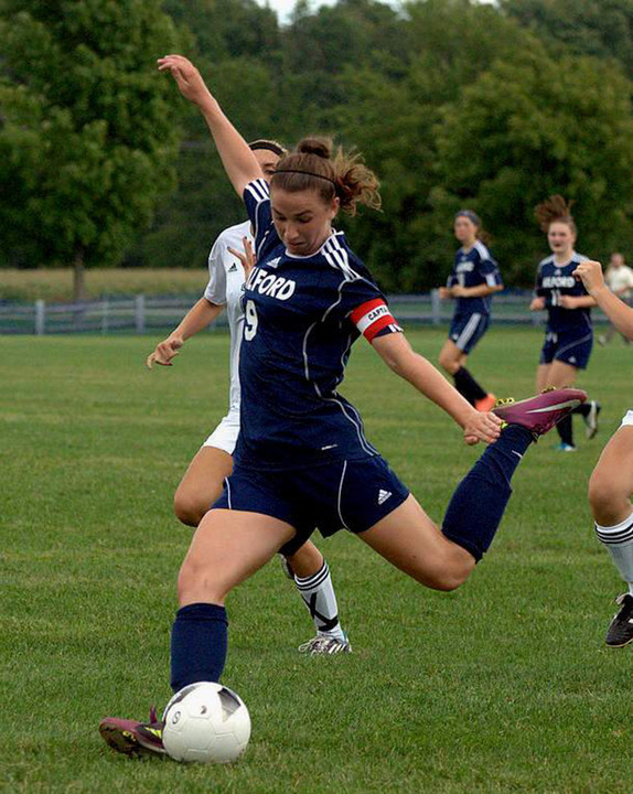 Notre Dame incoming freshman midfielder Morgan Andrews has been selected as the 2013 Gatorade High School Player of the Year, becoming the first soccer player of either gender (and the ninth in any sport) to be a two-time national honoree in the award's 28-year history. <i>(photo provided by Joe Marchilena/nh-highschoolsports.com)</i>