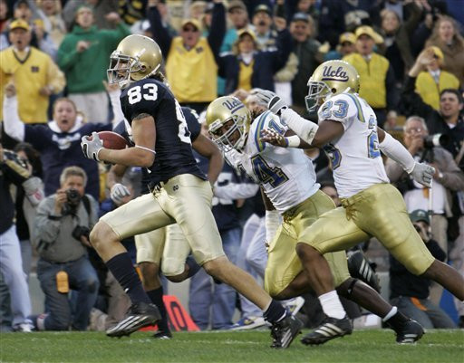 Jeff Samardzija heads for the endzone to score the game-winning touchdown against UCLA in 2006.