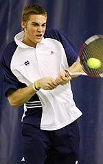 Junior Brett Helgeson's singles record improves to 16-1 with win tonight.