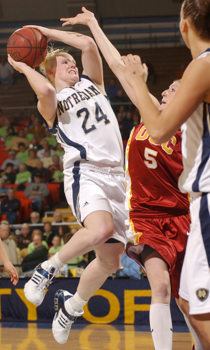 Lindsay Schrader and Notre Dame look for back-to-back BIG EAST Conference victories when they visit Georgetown on Saturday.