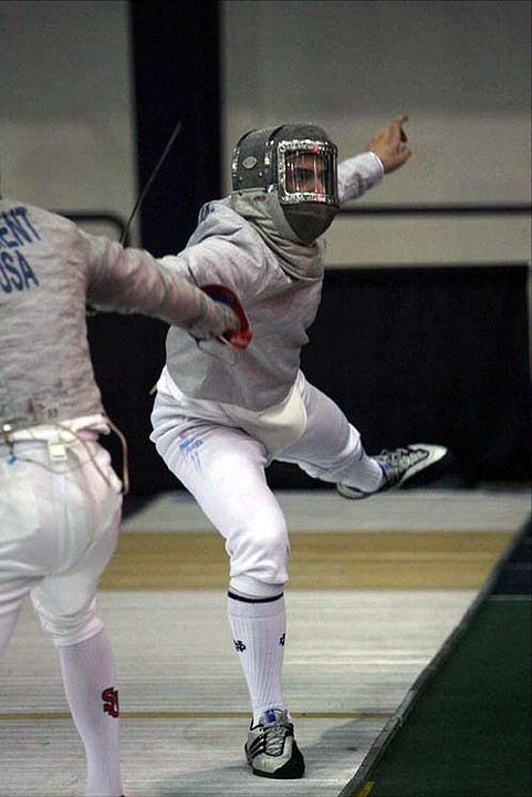 Patrick Ghattas capped his stellar career at the NCAA Championships by making his third appearance in the sabre final (all photos by Chris Pedota).