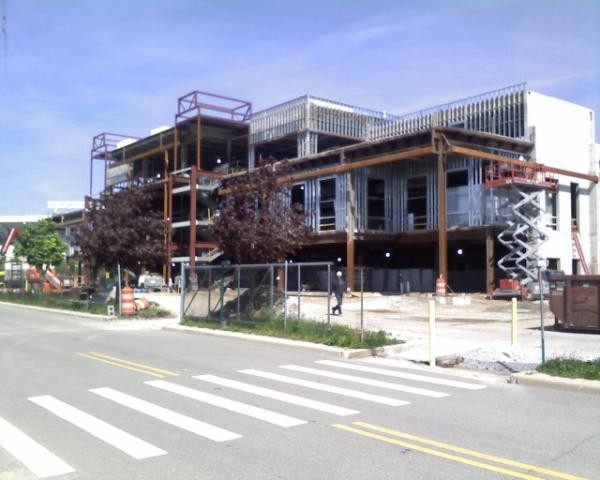 Work continues on the Purcell Pavilion.