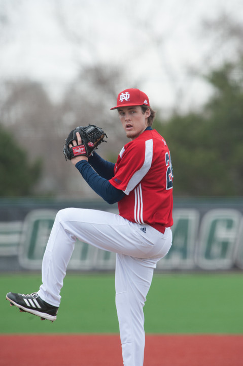 Junior RHP Pat Connaughton suffered the loss Friday night despite only giving up two runs on five hits in hurling a complete game.