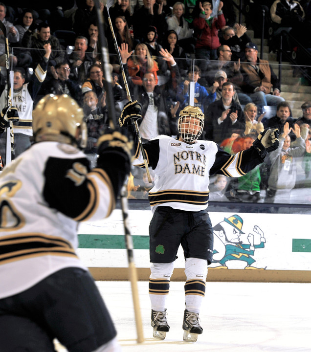 Senior center David Gerths has played in 133 games for Notre Dame in his career, scoring 17 goals with 10 assists for 27 points.