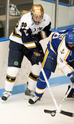 Sophomore center Christian Hanson is one of three Notre Dame players with ties to the Pittsburgh area.  The Irish face Robert Morris at Mellon Arena on Jan. 5 at 8:05 p.m.