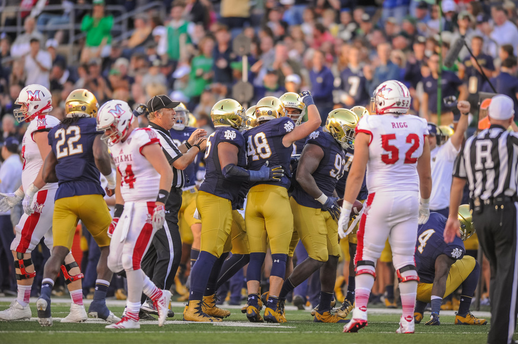 No. 22 Notre Dame def. Miami (Ohio), 52-17