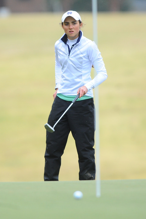 Senior captain Ashley Armstrong was the biggest mover on the leaderboard for Notre Dame on Sunday, gaining 13 spots on the field during the final round of the Mercedes-Benz Championship
