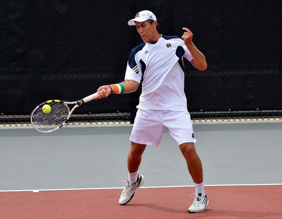 Senior Blas Moros won at three singles to help the Irish earn a 4-1 win over No. 29 Cornell.