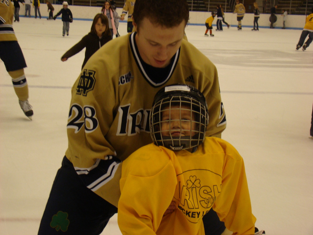 Notre Dame Hockey Skate with the Irish