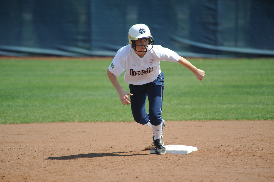 Freshman Kelsey Thornton has 10 stolen bases and 15 runs for the Irish this season.