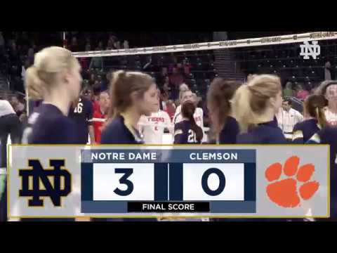 Notre Dame Volleyball Highlights vs. Clemson