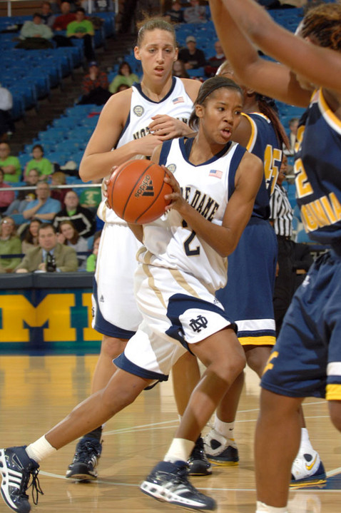 Junior guard Charel Allen posted game highs with 26 points and nine rebounds, leading Notre Dame to a 77-67 win over West Virginia on Sunday night at the Joyce Center. <i>(photo by Michael Bennett)</i>