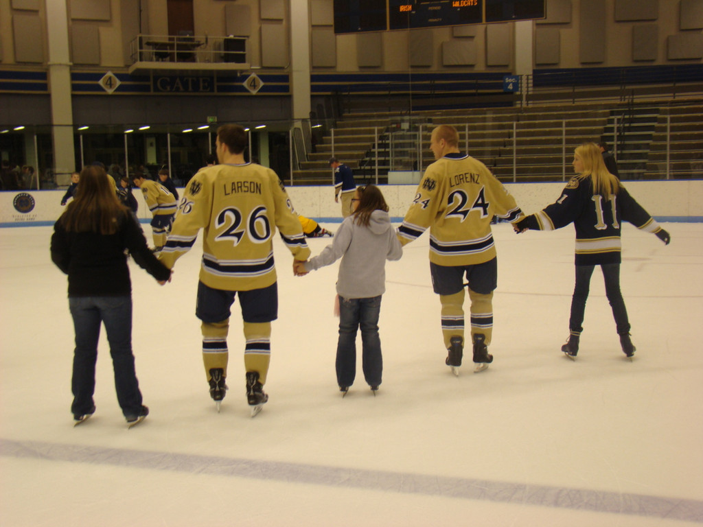 Notre Dame Hockey Skate with the Irish