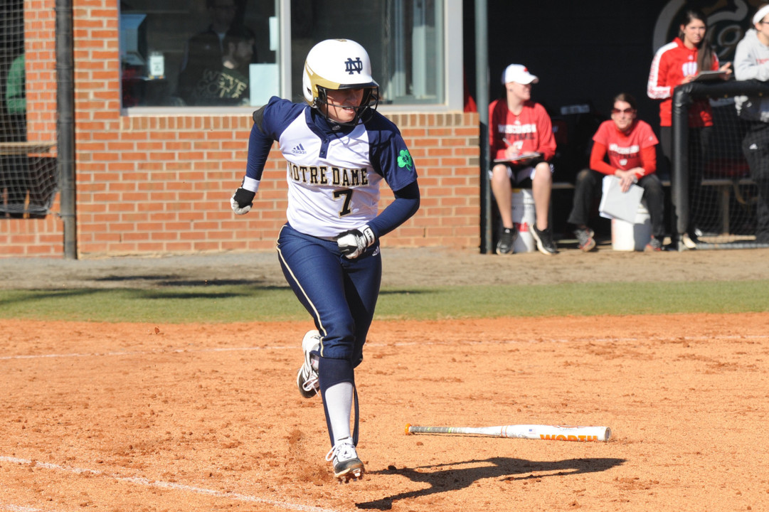 Jenna Simon scored two runs in Notre Dame's 10-2 victory over Seton Hall Sunday