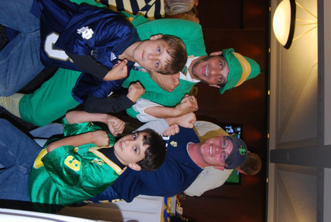Leprechauns past and future at a Monogram Club pre-game reception
