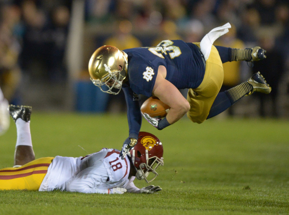 The Irish topped USC, 14-10, last season at Notre Dame Stadium.