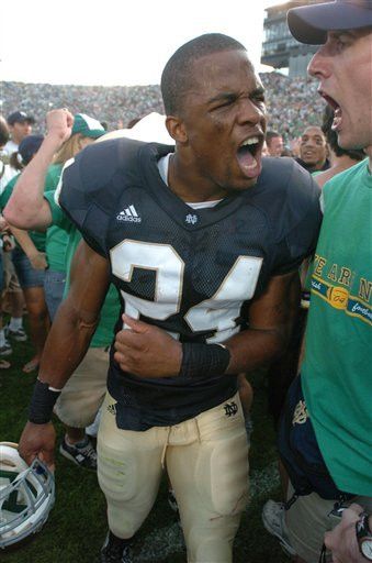 Dwight Ellick, celebrating the win over Michigan this season, hopes to have more reason for celebration against #15 Purdue this weekend.
