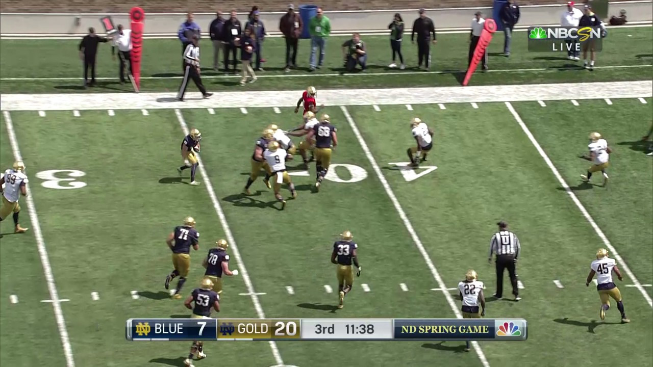 Notre Dame Football Quick Plays Finke Run April 22, 2017