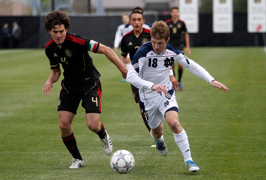 Junior forward Alex Priede's first career goal gave the Irish a 1-0 lead in the 15th minute.