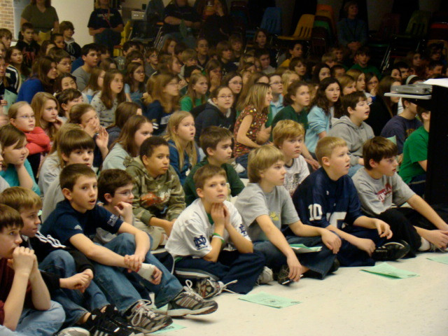 Irish visit Schmucker Middle School for Hockey Weekend Across America!
