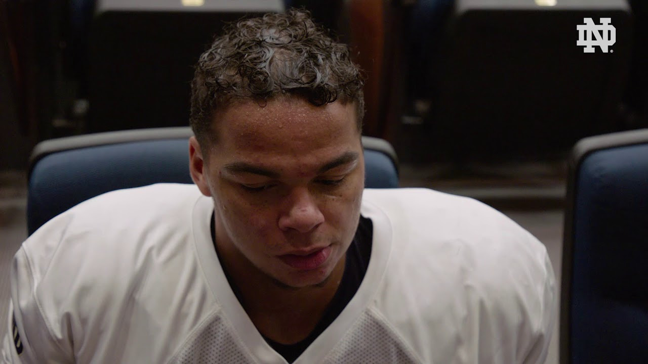 @NDFootball | Sam Mustipher Post Practice Interview USC Week (2018)
