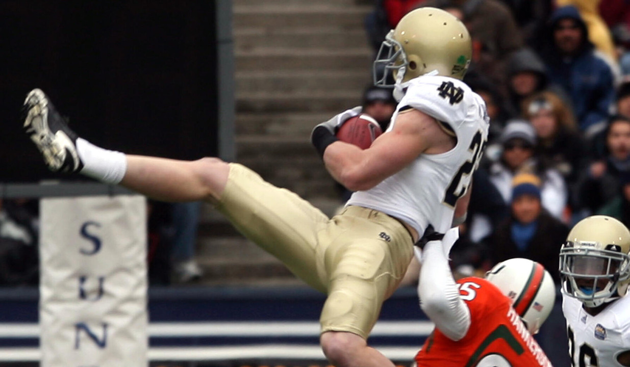 Harrison Smith caught three interceptions during the first half, helping the Irish jump out to a 30-3 advantage. (AP)