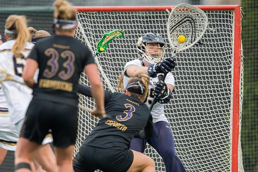 Liz O'Sullivan and the irish made plenty of big plays against Northwestern Thursday night.