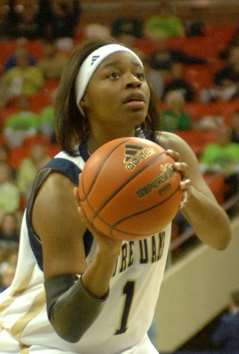 Senior guard Tulyah Gaines scored 13 points, including three critical free throws in the final 31 seconds, to help Notre Dame turn back Louisville, 82-74 on Tuesday night.