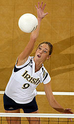 Junior middle blocker Carolyn Cooper had five kills and took part in half of Notre Dame's 12 blocks against BYU.