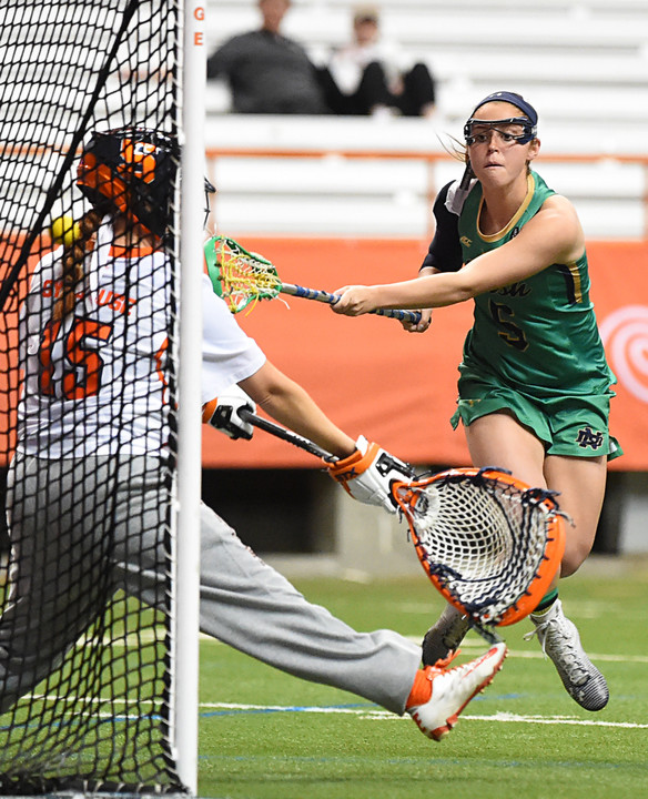 Rachel Sexton scores one of her three goals.