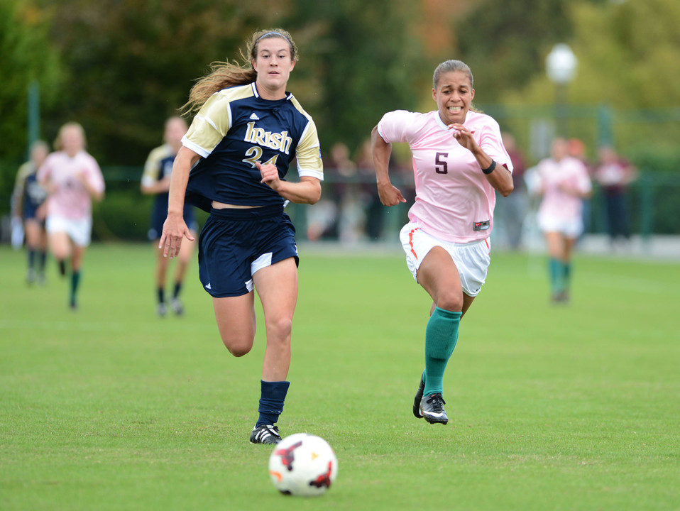 Junior defender Katie Naughton scored her second goal of the year, but #16/12 Texas Tech rallied in the second half to defeat #11/10 Notre Dame, 2-1 on Friday night at Alumni Stadium.