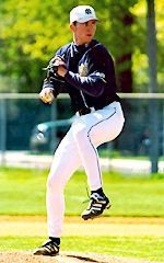 Brad Lidge pitching in a Notre Dame uniform during his final season with the Irish in 1998.