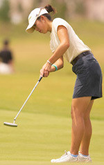 Noriko Nakazaki is five shots off the pace after the first round of the NCAA Central Regional.