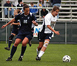 Brittany Bock and Rose Augustin (pictured) combined for one of the quickest back-to-back goal sequences (0:38) in Notre Dame postseason history.