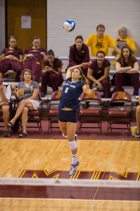 Freshman setter Maddie Dilfer