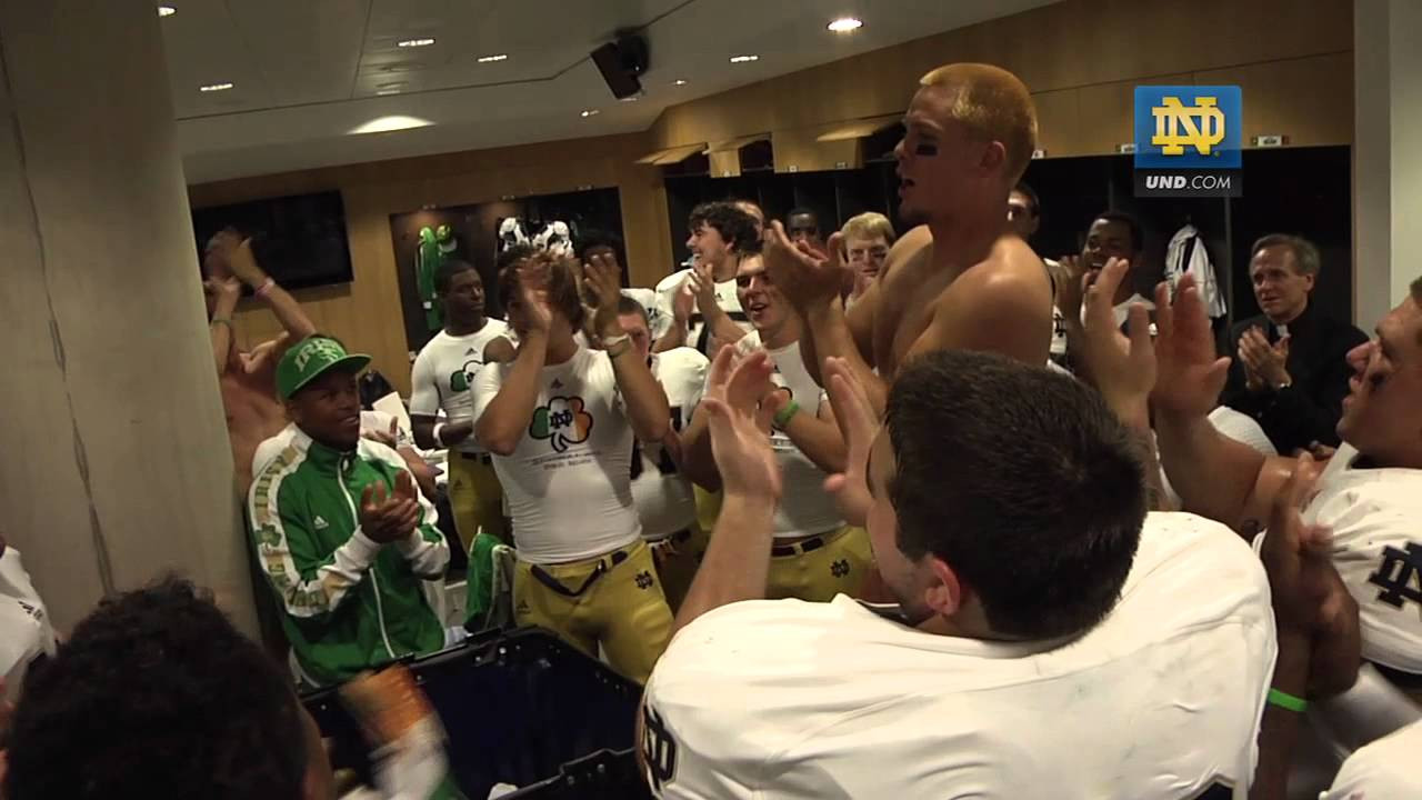 Notre Dame over Navy Post-Game Celebration
