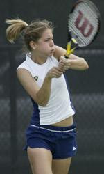Senior captain Sarah Jane Connelly will lead the Irish in singles and doubles action against Auburn, Colorado, and Denver this weekend.