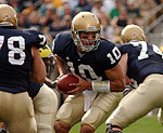 Senior quarterback Brady Quinn will make his fourth career start against Stanford this afternoon.  He has won all three games, completing 44 of 75 passes for 782 yards with five touchdowns.  He threw for 432 yards in last season's game, one of four 400-yard passing days on the year.